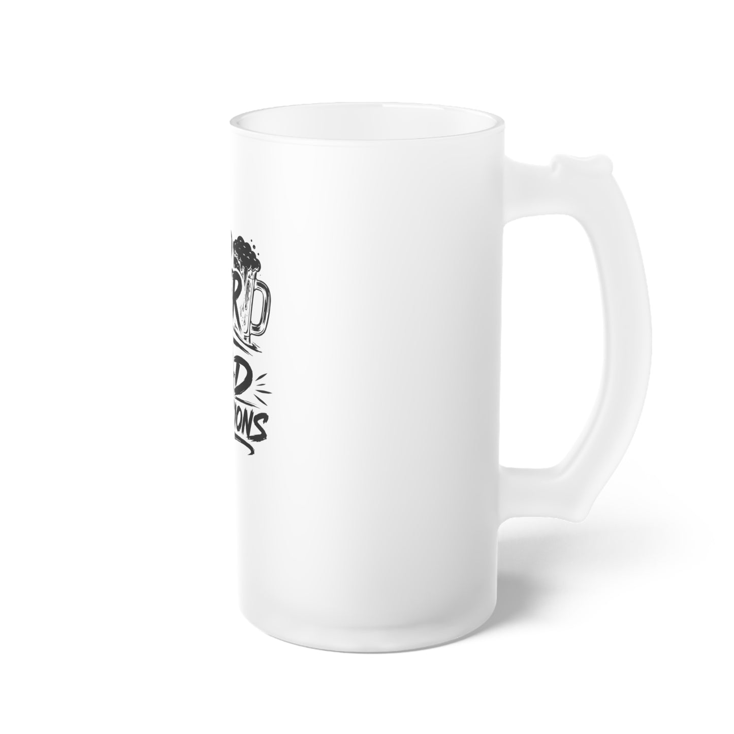 Frosted Beer Mug — "Cold Beer & Bad Decisions" Funny Drinking Glass