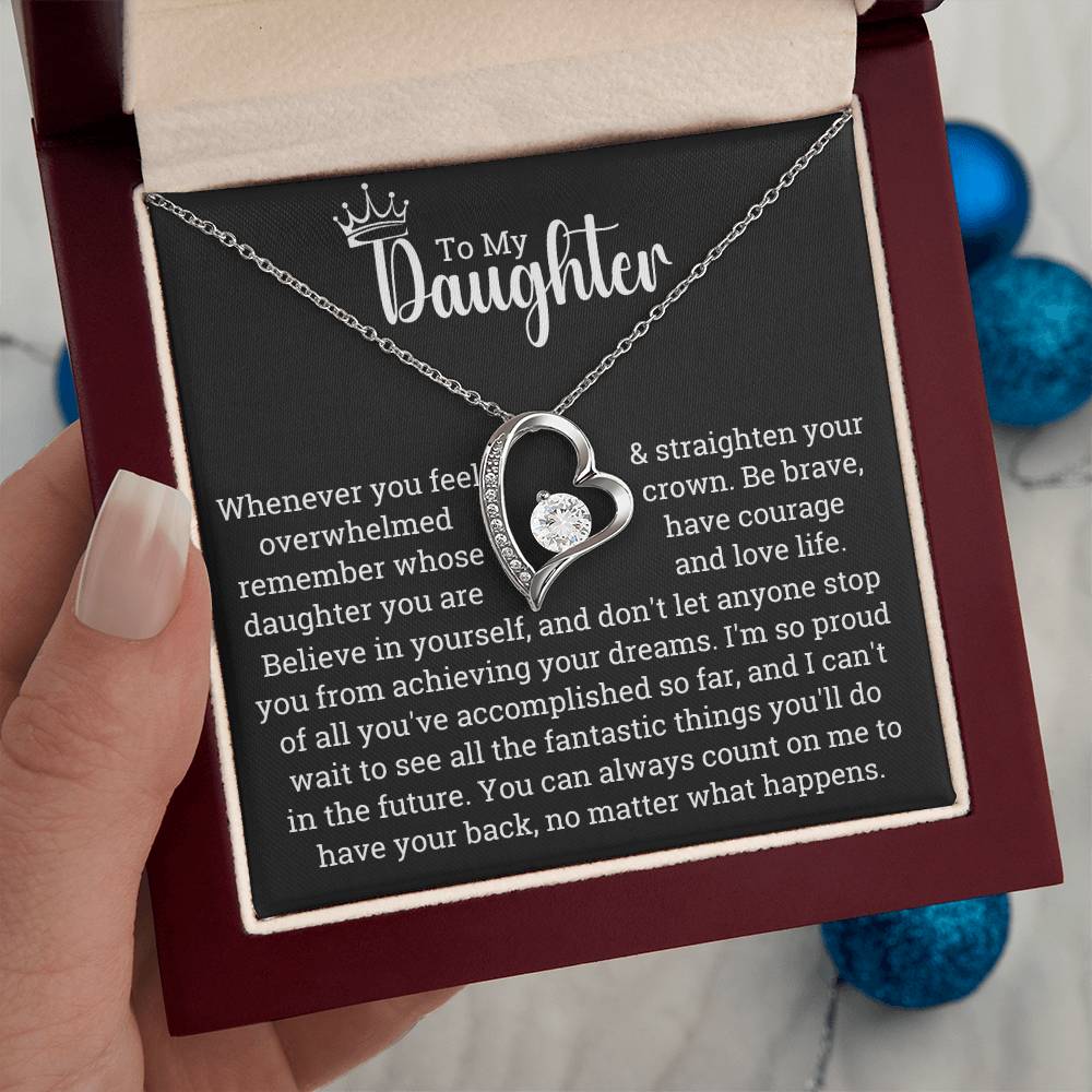 To My Daughter - Believe In Yourself - Forever Love Necklace
