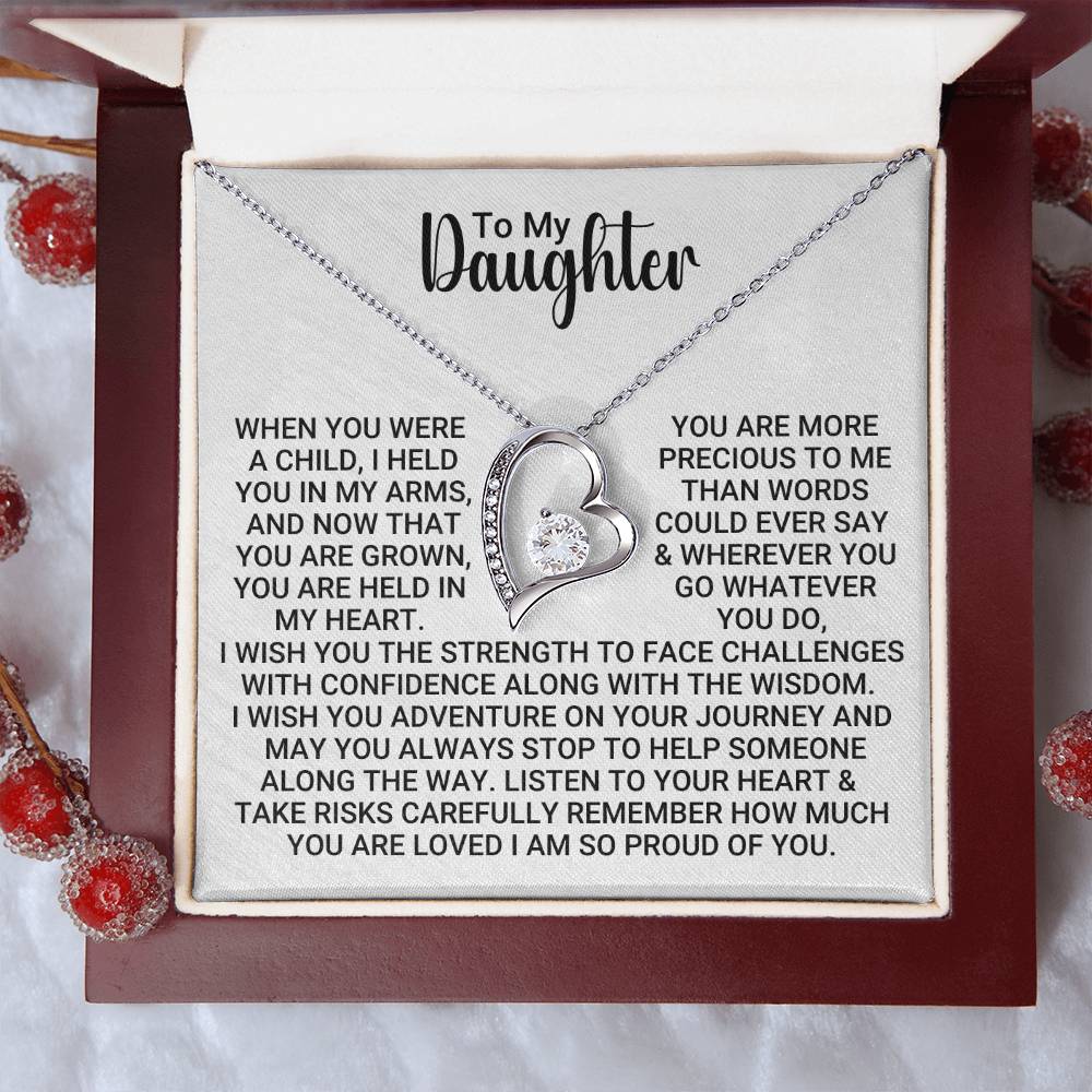 To My Daughter - Remember - Forever Love Necklace