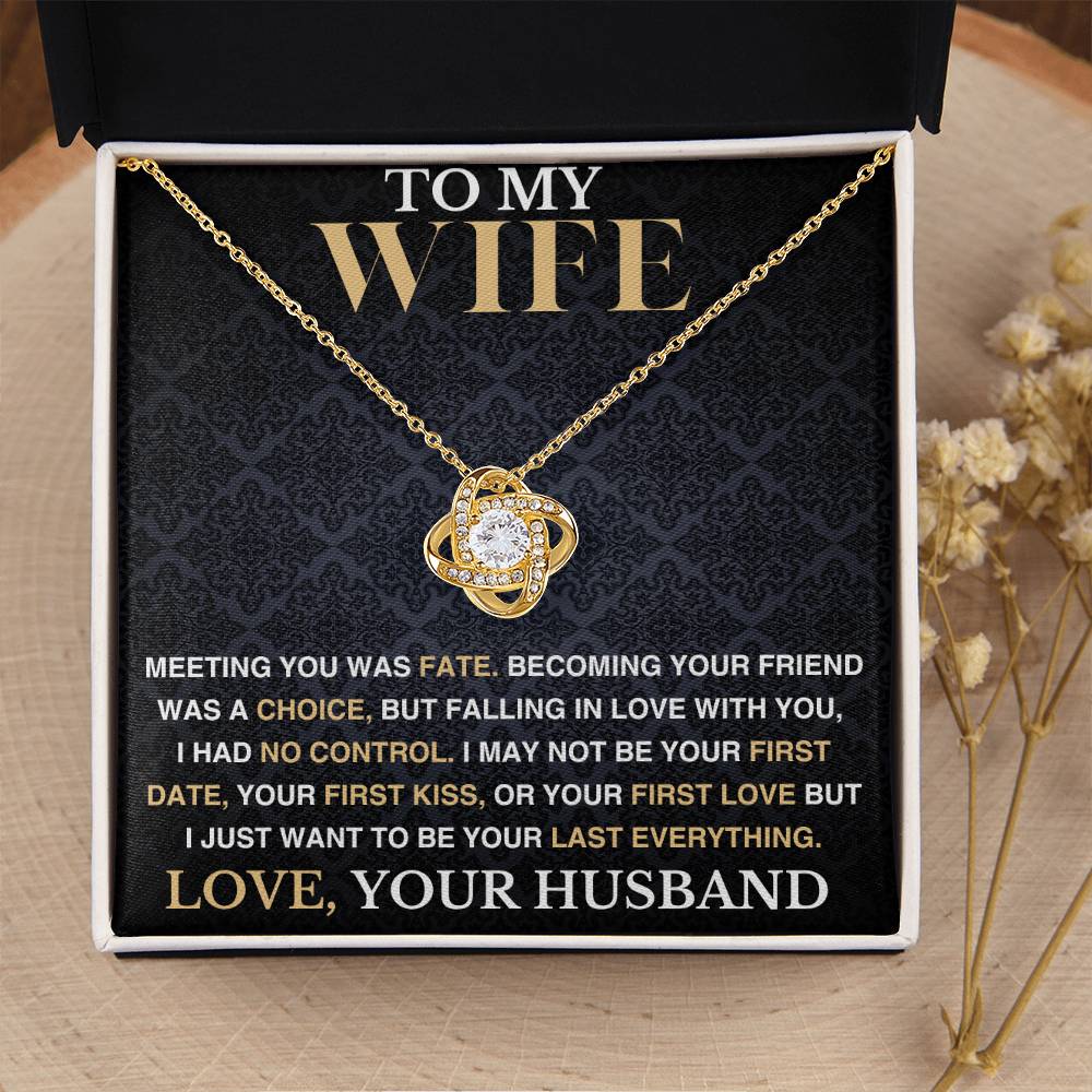 To My Wife - I Had No Control - Love Knot Necklace