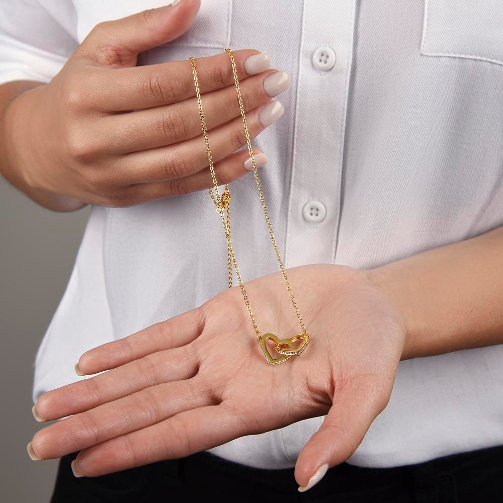 To My Daughter - In My Arms - Interlocking Hearts Necklace