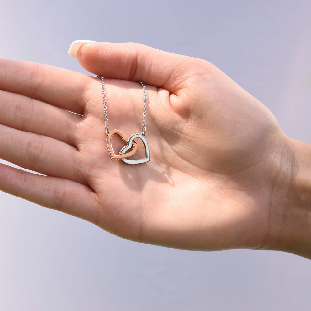 To My Daughter - In My Arms - Interlocking Hearts Necklace