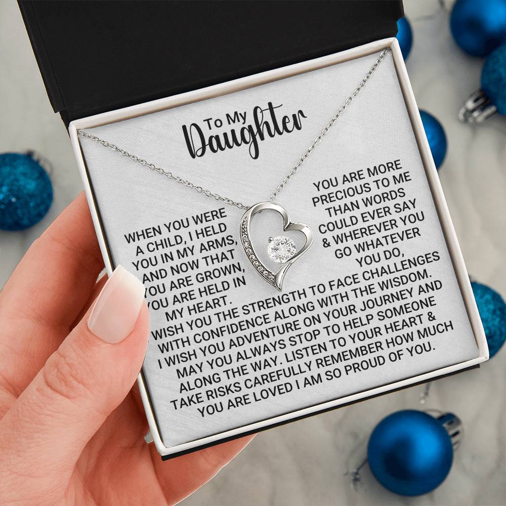 To My Daughter - Remember - Forever Love Necklace