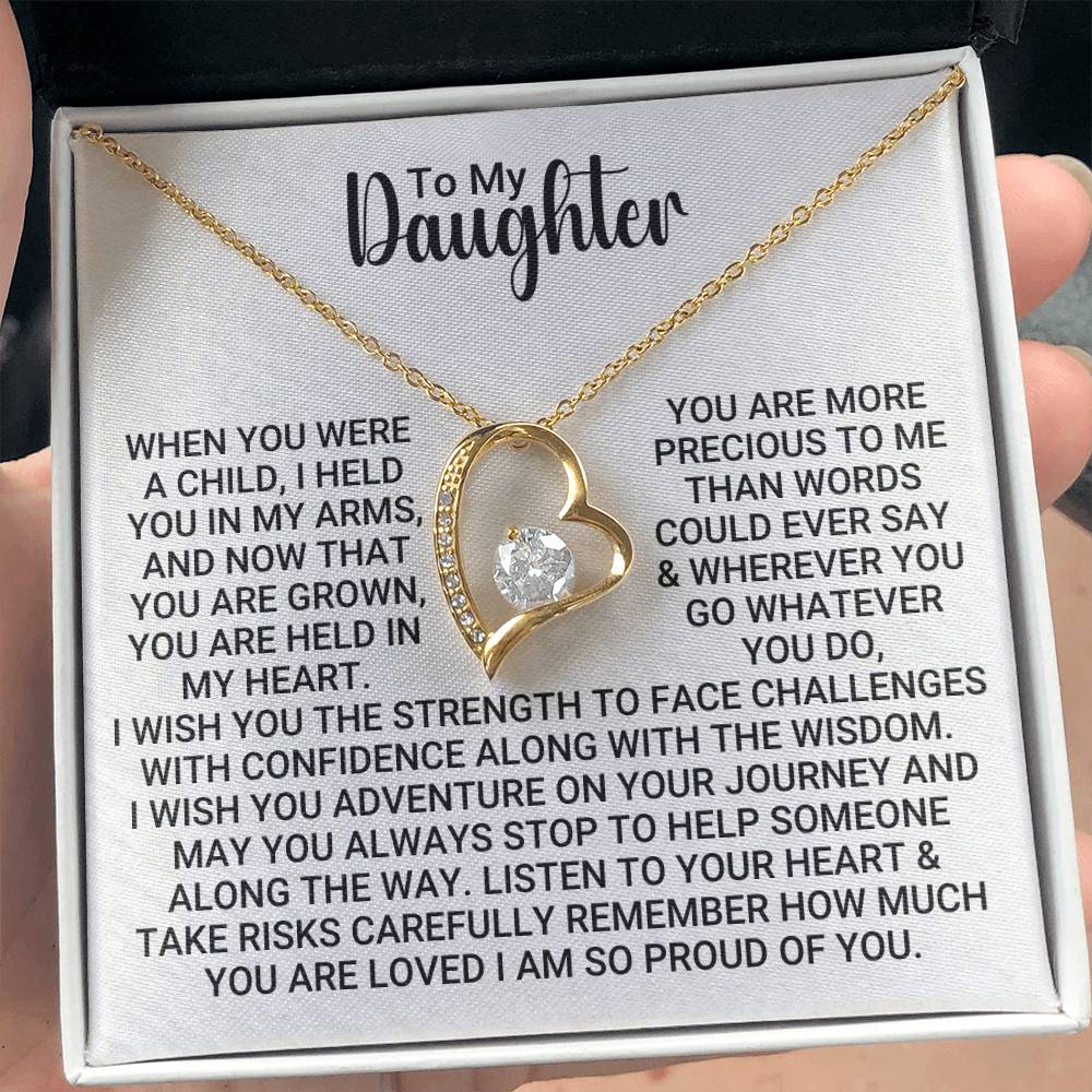 To My Daughter - Remember - Forever Love Necklace