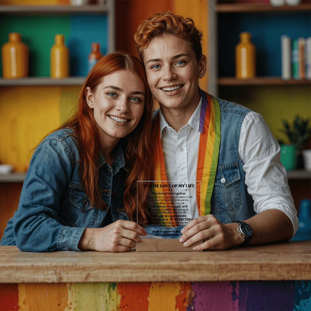 To My Soulmate Square Acrylic Plaque, Romantic LED Light Love Gift, Timeless Keepsake for Wife, Husband, or Partner