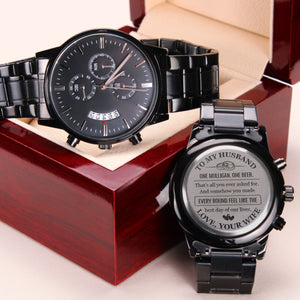 To My Husband Golf Watch Gift from Wife, Funny One Mulligan One Beer Keepsake Watch