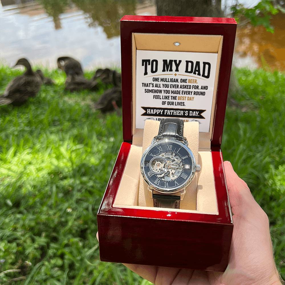 Personalized Father's Day Gift for Dad - One Mulligan One Beer Golf Watch Custom Name