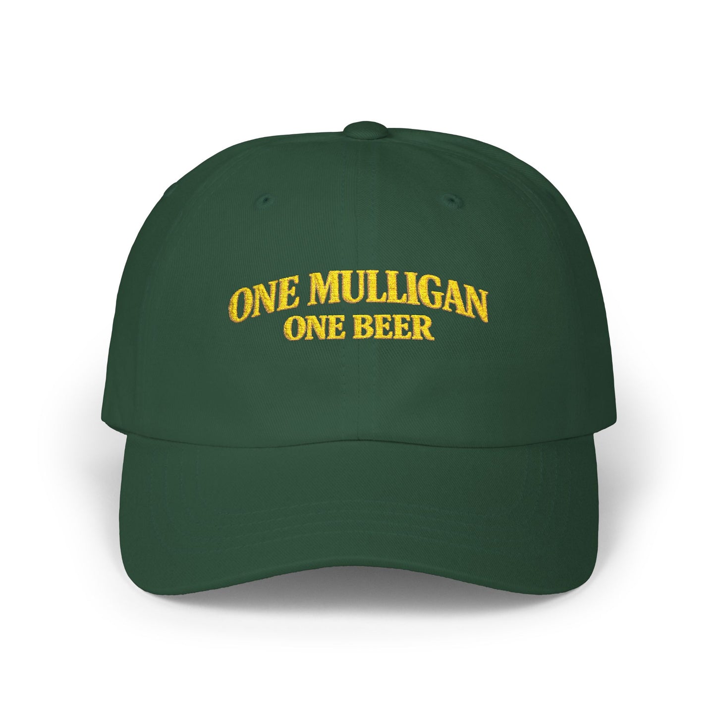 Golf Dad Hat | "One Mulligan One Beer" | Gold Embroidery | Father's Day Gift