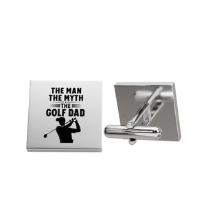 Golf Dad Cufflinks – The Man The Myth The Golf Dad Square Stainless Steel Cufflinks Gift for Father