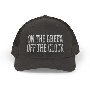 On the Green Off the Clock Golf Trucker Cap
