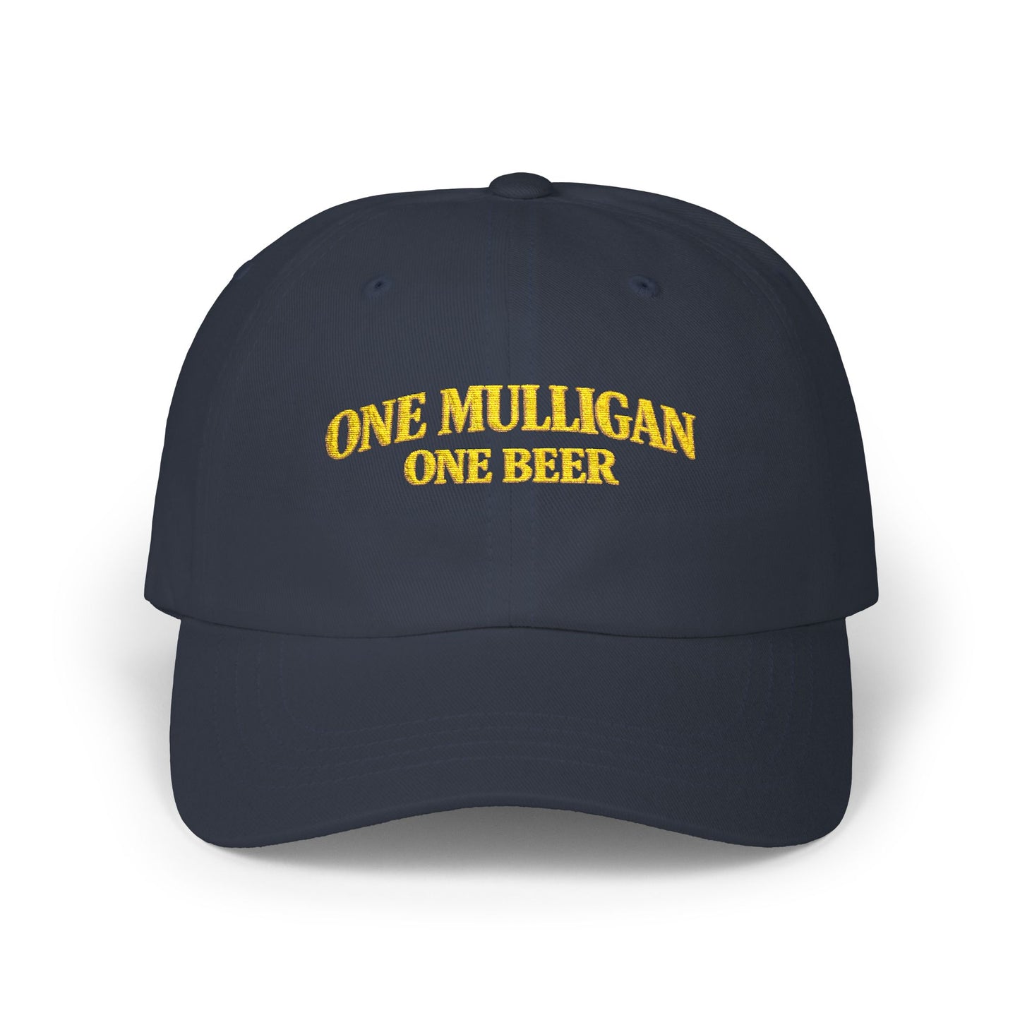 Golf Dad Hat | "One Mulligan One Beer" | Gold Embroidery | Father's Day Gift