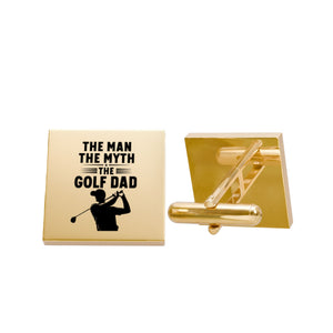Golf Dad Cufflinks – The Man The Myth The Golf Dad Square Stainless Steel Cufflinks Gift for Father