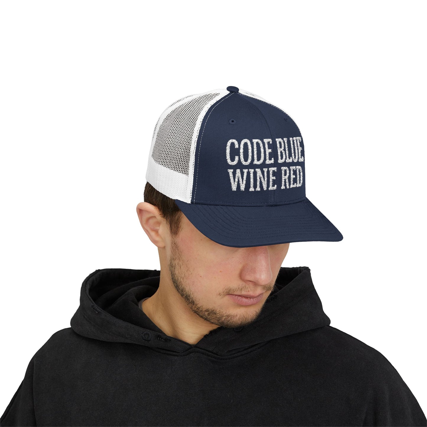 Code Blue Wine Red — Nurse Trucker Hat