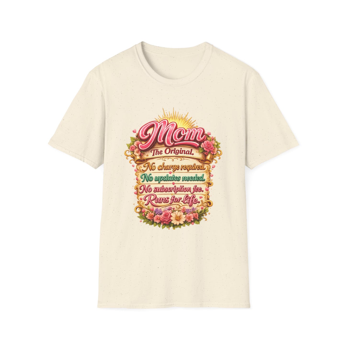 Mom The Original Floral T‑Shirt — No Charge Required Mother's Best Gift
