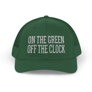 On the Green Off the Clock Golf Trucker Cap