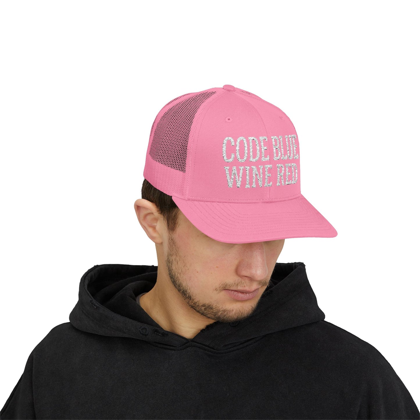 Code Blue Wine Red — Nurse Trucker Hat
