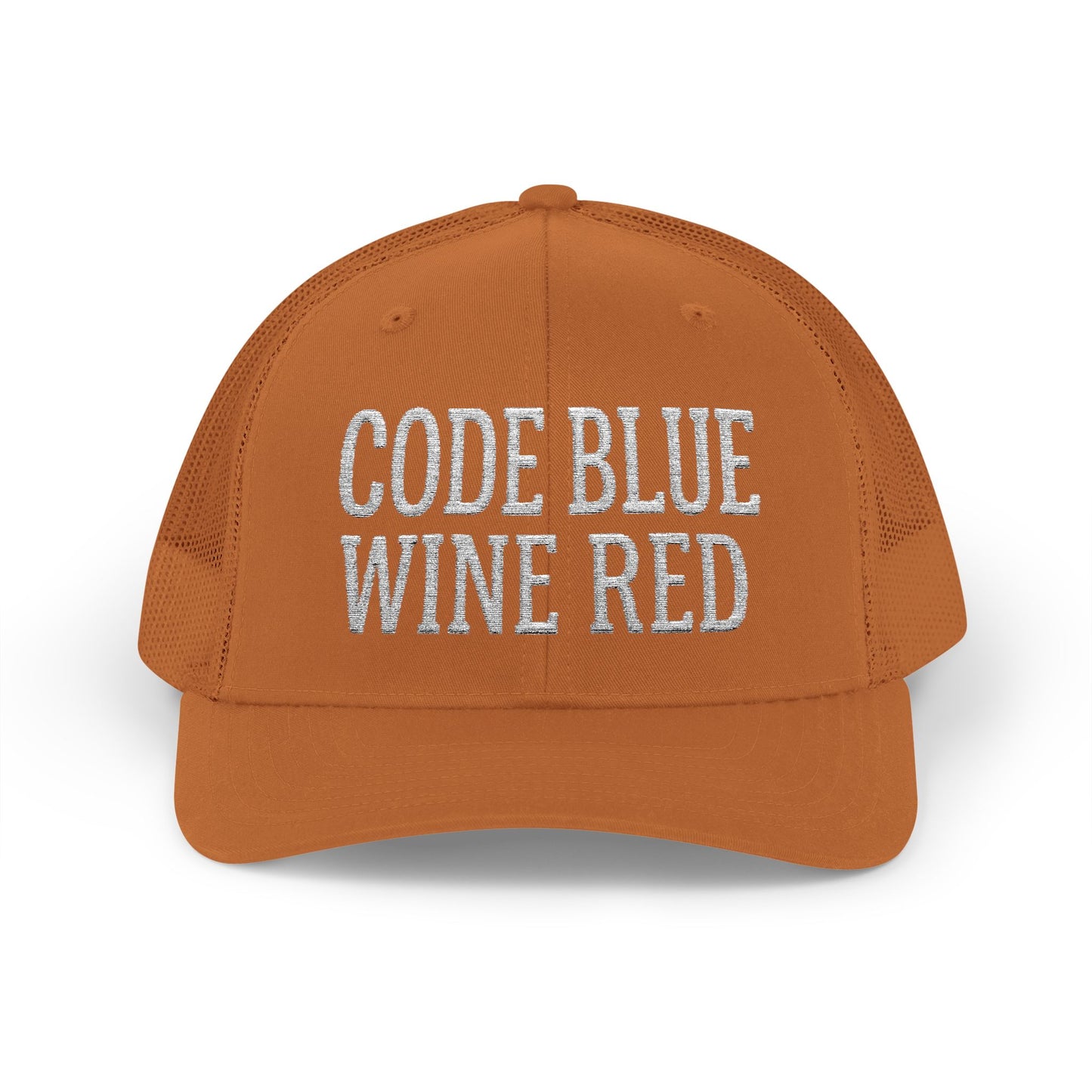Code Blue Wine Red — Nurse Trucker Hat