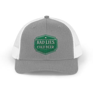 BAD LIES COLD BEER — Snapback Trucker Hat