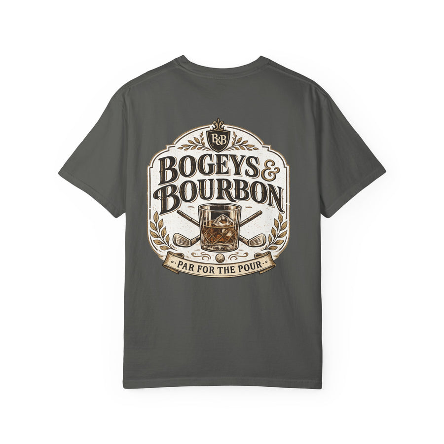 Bogeys & Bourbon Golf Shirt — Funny Golf Tee for Men — Golf Dad Gift — Par for the Pour Golf T-Shirt — Father's Day Golf Gift