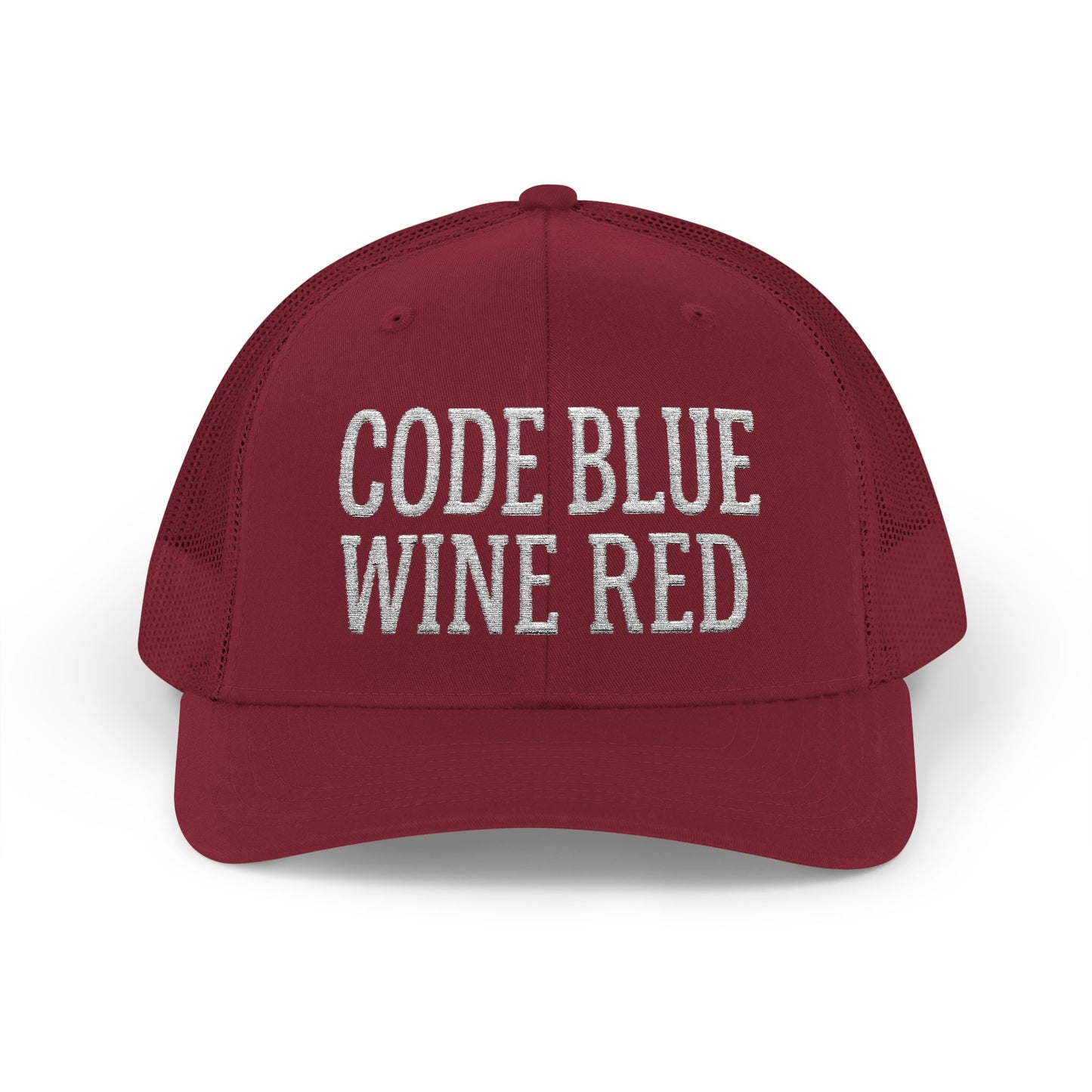 Code Blue Wine Red — Nurse Trucker Hat