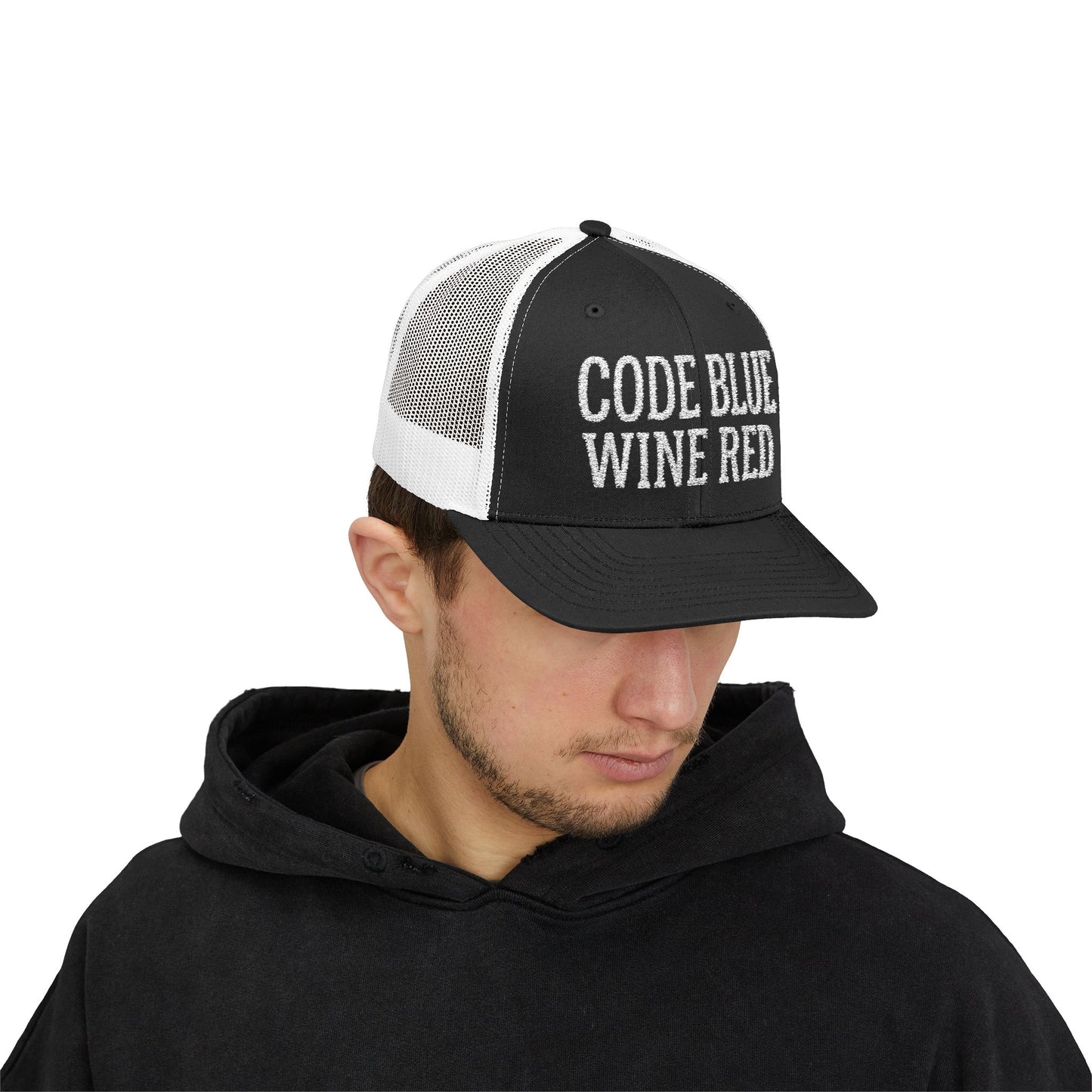 Code Blue Wine Red — Nurse Trucker Hat