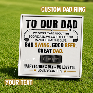 Personalize Engraved Men's Ring with Message Card For dad From Kids