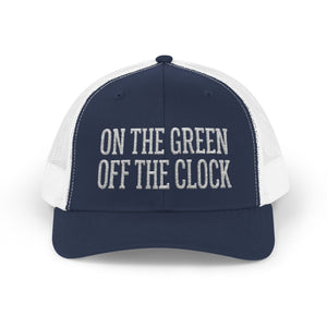 On the Green Off the Clock Golf Trucker Cap
