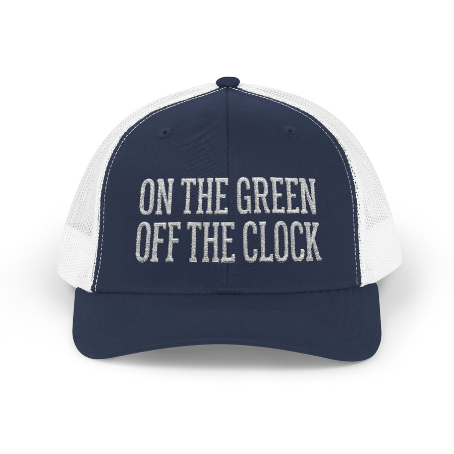 On the Green Off the Clock Golf Trucker Cap