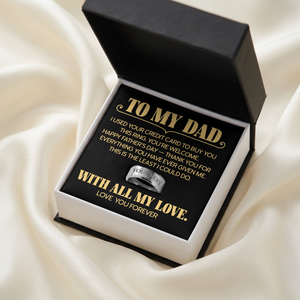 Personalized Father's Day Gift for Dad - Custom Engraved Dad Ring "I Used Your Credit Card"