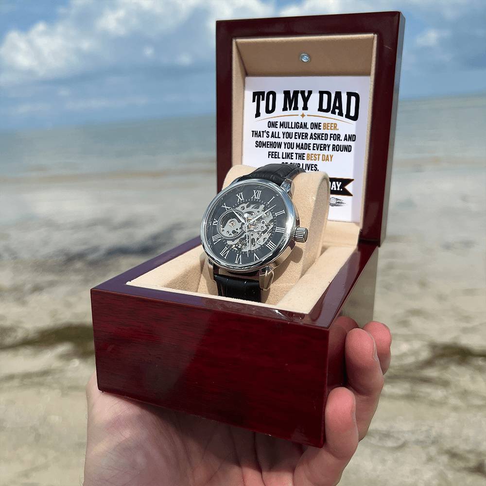 Personalized Father's Day Gift for Dad - One Mulligan One Beer Golf Watch Custom Name