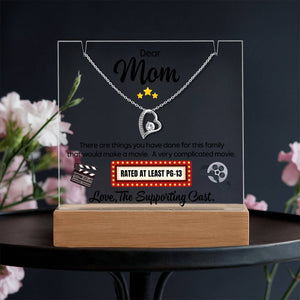 Funny Mom Necklace Gift, Mothers Day Gift from Kids, Dear Mom Jewelry, Heart Pendant Gift for Mom, Movie Theme Mom Gift, Unique Mom Gift