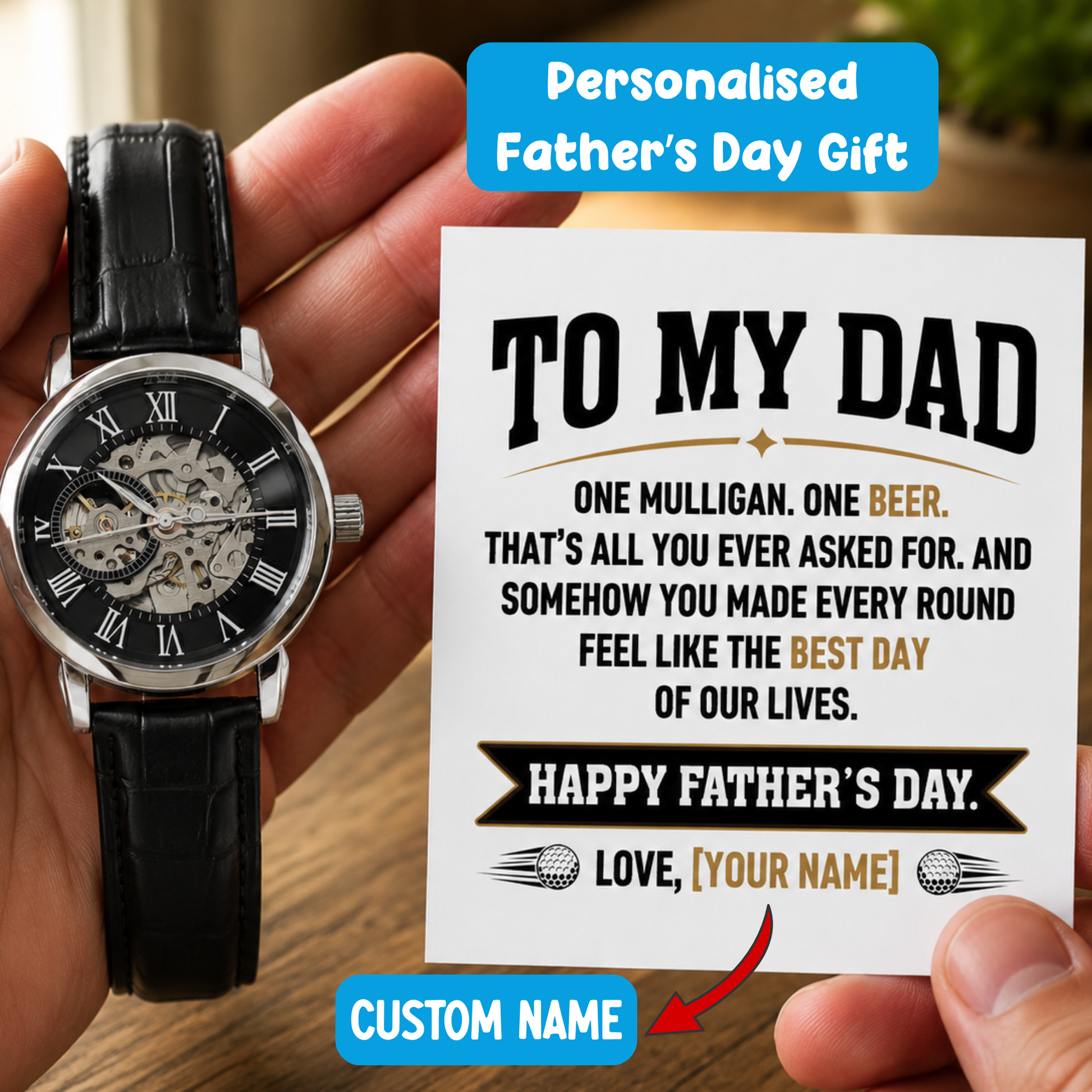 to my dad luxury skeleton watch fathers day gift