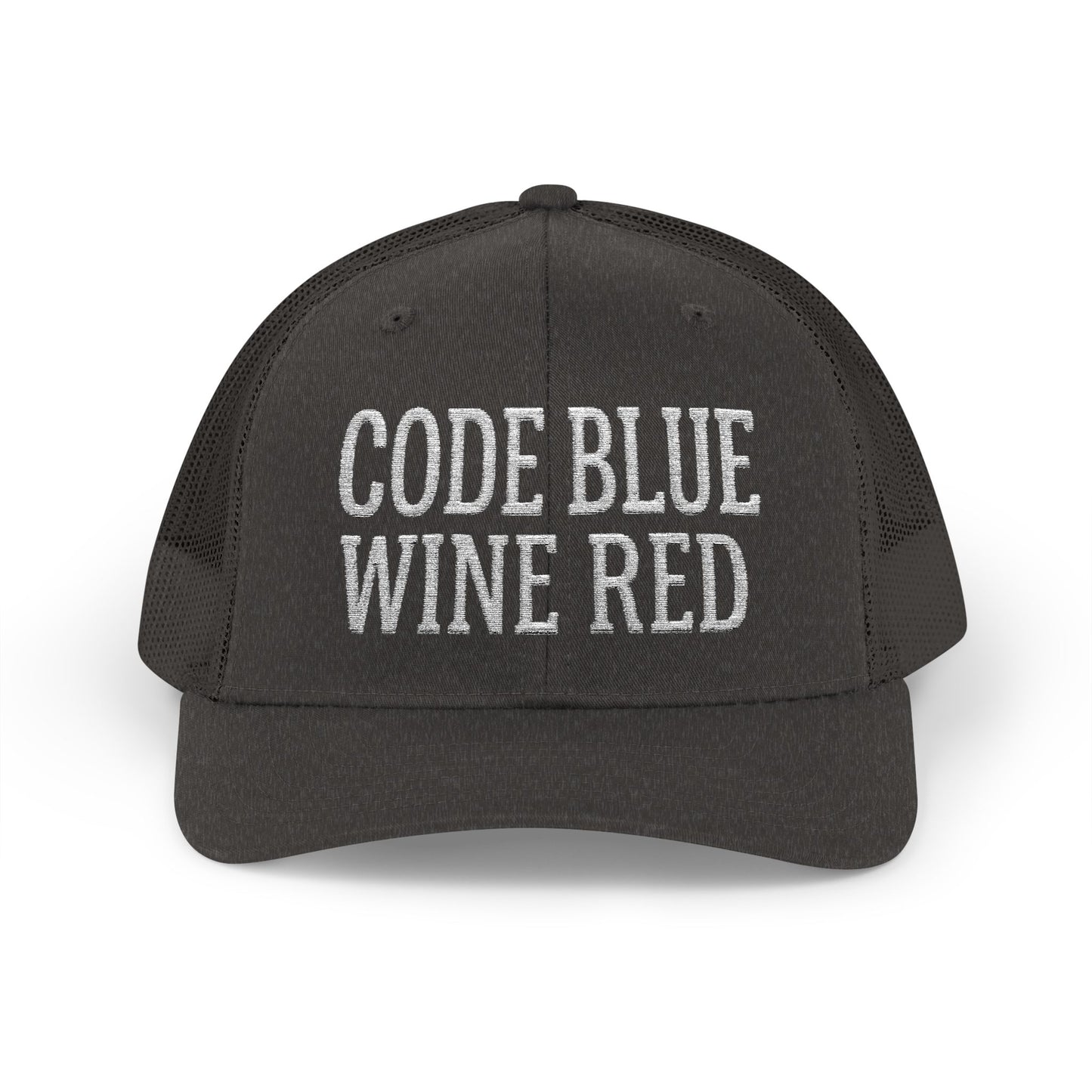 Code Blue Wine Red — Nurse Trucker Hat