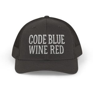 Code Blue Wine Red — Nurse Trucker Hat