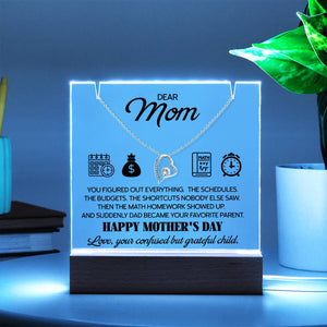 Dear Mom Gift Necklace, Mother’s Day Gift from Child, Heart Pendant Jewelry, Mom Appreciation Gift, Emotional Gift for Mother