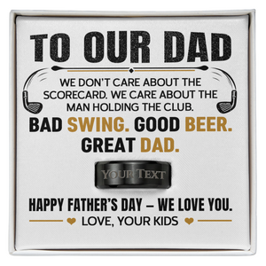 Personalize Engraved Men's Ring with Message Card For dad From Kids