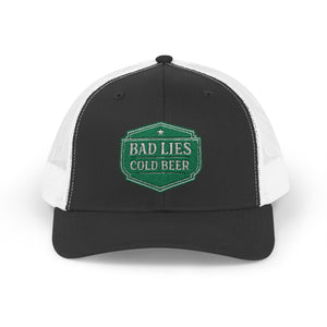 BAD LIES COLD BEER — Snapback Trucker Hat