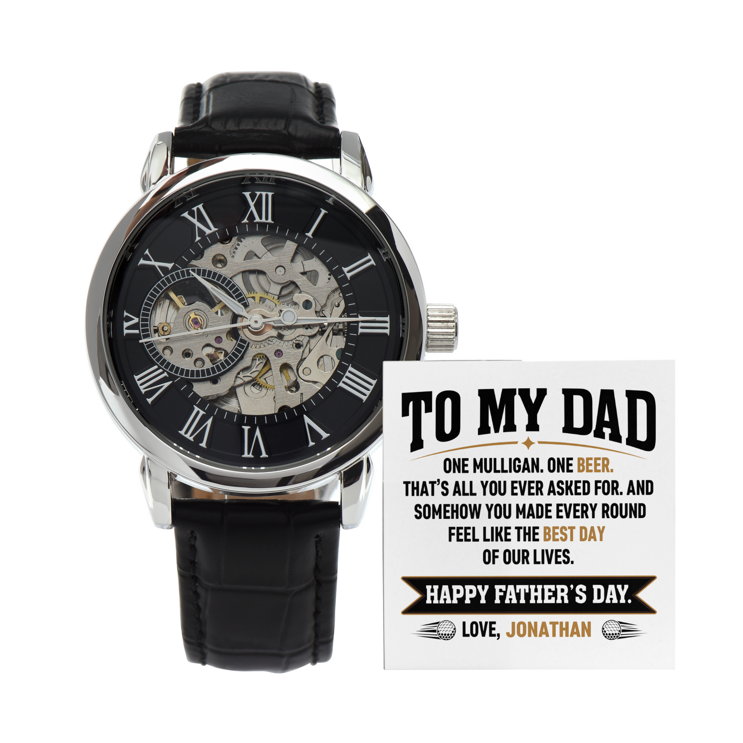 personalized dad watch custom name golf themed gift
