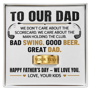 Personalize Engraved Men's Ring with Message Card For dad From Kids