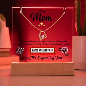 Funny Mom Necklace Gift, Mothers Day Gift from Kids, Dear Mom Jewelry, Heart Pendant Gift for Mom, Movie Theme Mom Gift, Unique Mom Gift
