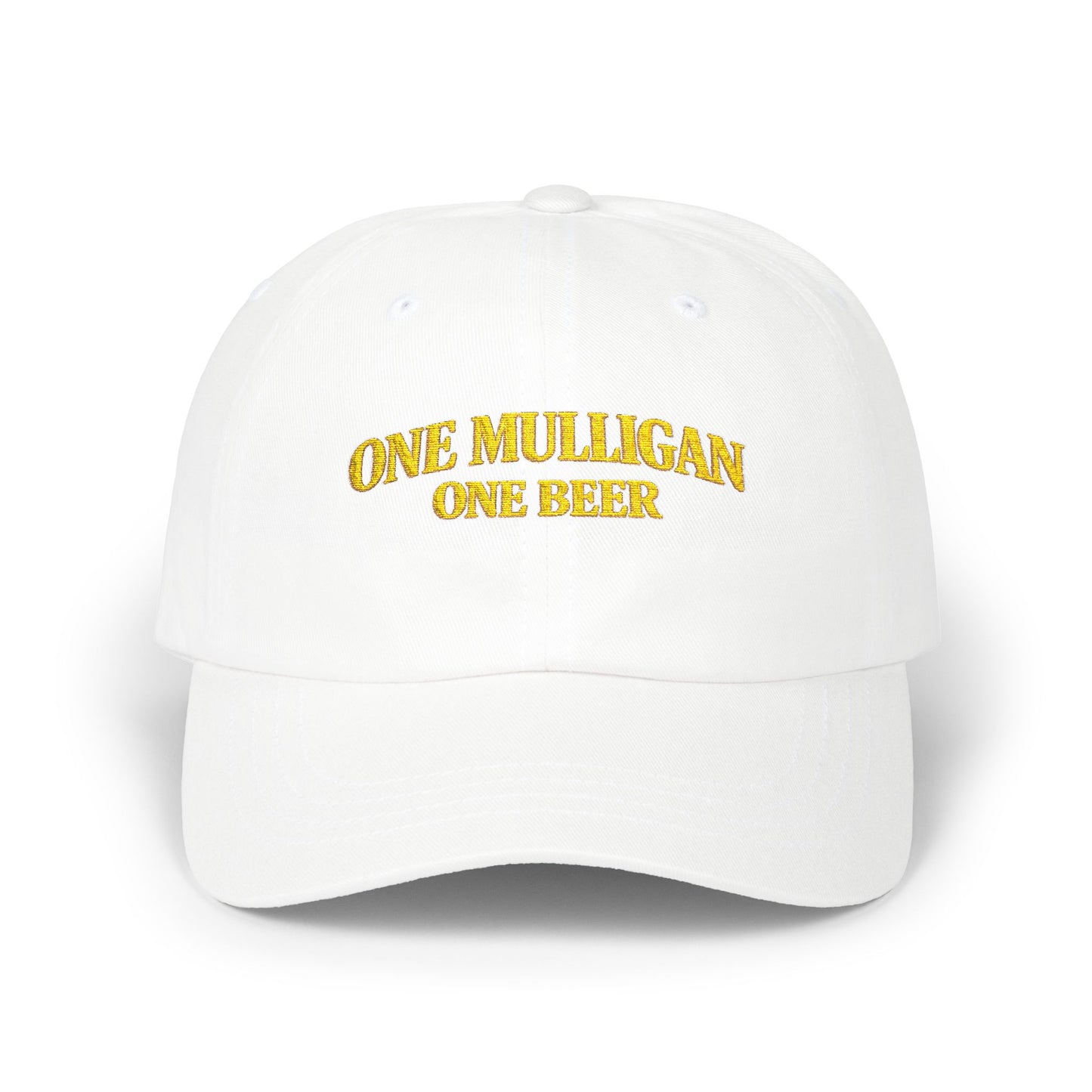 Golf Dad Hat | "One Mulligan One Beer" | Gold Embroidery | Father's Day Gift