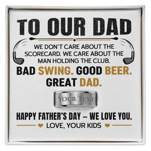 Personalize Engraved Men's Ring with Message Card For dad From Kids
