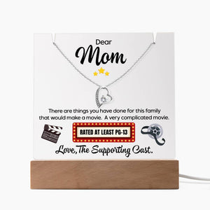 Funny Mom Necklace Gift, Mothers Day Gift from Kids, Dear Mom Jewelry, Heart Pendant Gift for Mom, Movie Theme Mom Gift, Unique Mom Gift