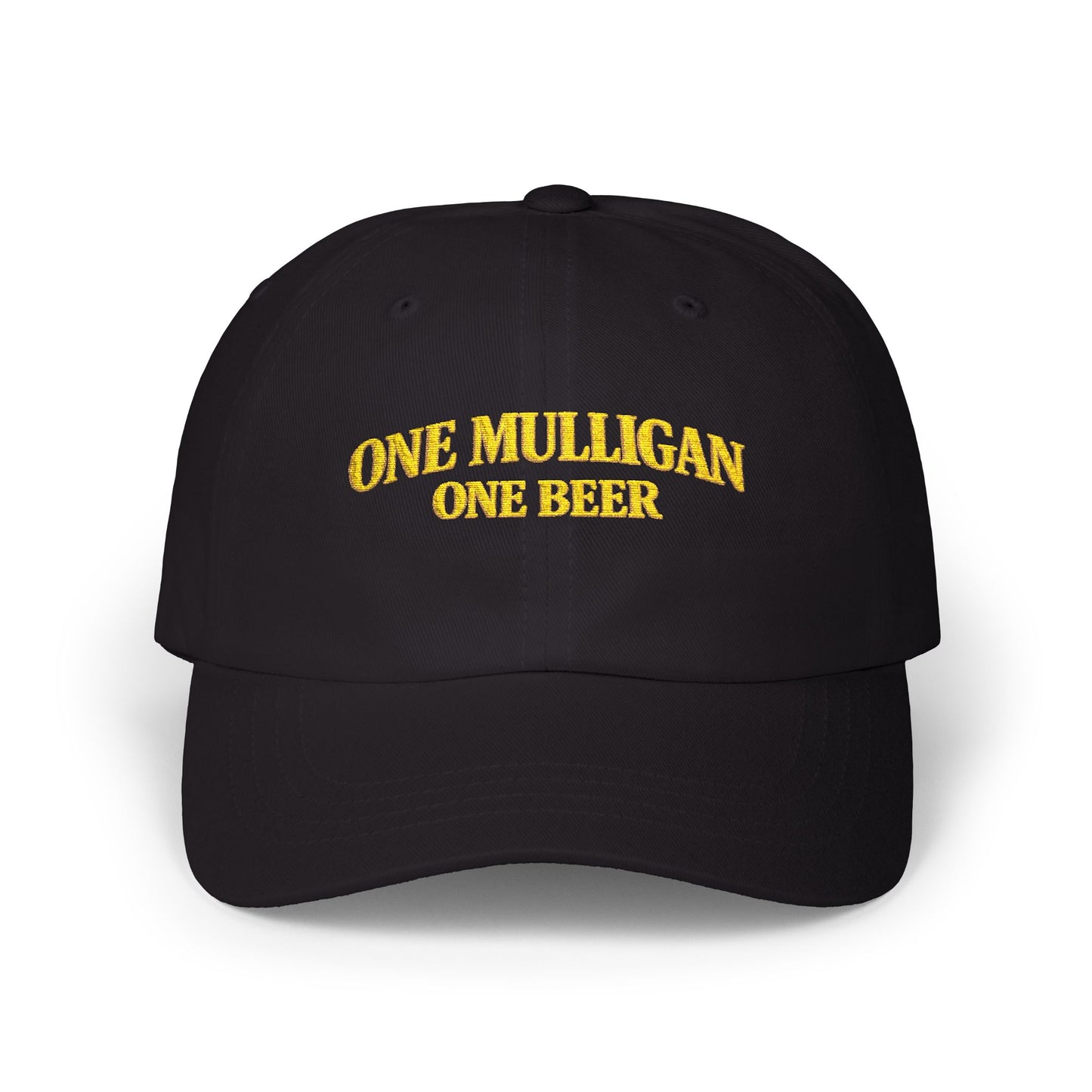 Golf Dad Hat | "One Mulligan One Beer" | Gold Embroidery | Father's Day Gift