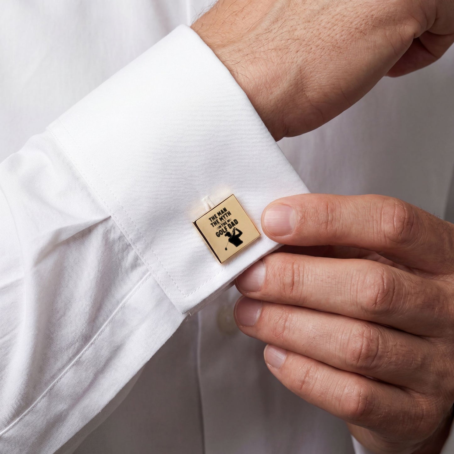 Golf Dad Cufflinks – The Man The Myth The Golf Dad Square Stainless Steel Cufflinks Gift for Father
