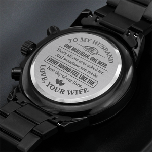 To My Husband Golf Watch Gift from Wife, Funny One Mulligan One Beer Keepsake Watch