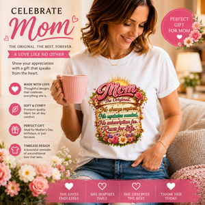Mom The Original Floral T‑Shirt — No Charge Required Mother's Best Gift