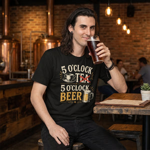 5 O'Clock Beer T-Shirt – Funny Drinking Shirt | It's Always Beer Time Graphic Tee