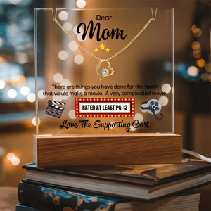 Funny Mom Necklace Gift, Mothers Day Gift from Kids, Dear Mom Jewelry, Heart Pendant Gift for Mom, Movie Theme Mom Gift, Unique Mom Gift