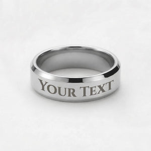 Personalize Engraved Men's Ring with Message Card From Kids For Father's Day